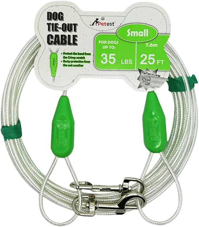 First-Class Petest 25ft Reflective Tie-Out Cable for Small Dogs Up to 35 PoundsAbout ThisOverview Consistent