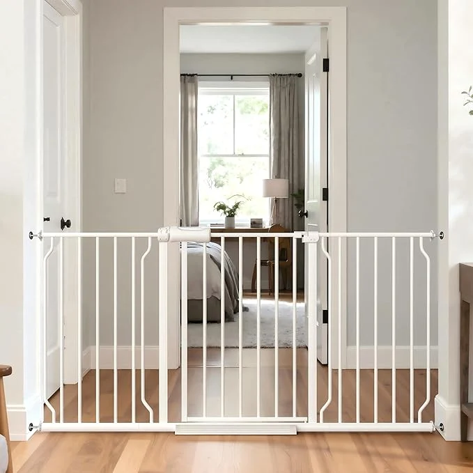 Fast TSAYAWA 57.5 -62 Extra Wide Auto Closing Baby Safety Gate for Stairs Doorways Pressure Mounted No Drill Pet Gate with Walk-Through Door - Heavy Duty Childproof Gate for Toddlers Kids DogsAbout ThisOverview Long-Lasting