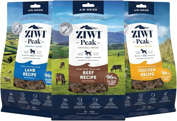 Eco-Friendly ZIWI Peak Air-Dried Dog Food Bundle - All Natural High Protein Grain Limited Ingredient with Superfoods Beef Lamb Chicken 16oz Each About ThisOverview