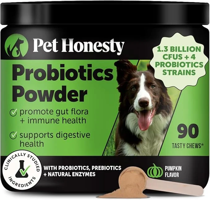 Pet Honesty All-Natural Probiotic Pumpkin Powder Dog Supplement - Prebiotics Probiotics Enzymes Antioxidants for Healthy Gut Flora Digestion Immunity 90 Scoops About This World-Class