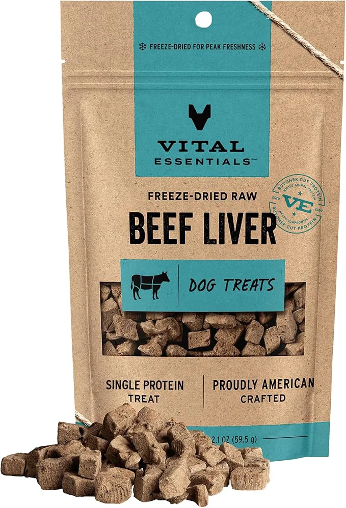 Reliable Vital Essentials Single Ingredient Beef Liver Dog Treats 2.1 oz ze-Dried Raw Premium Quality High Protein Training Treats Grain Gluten Filler About This Luxury