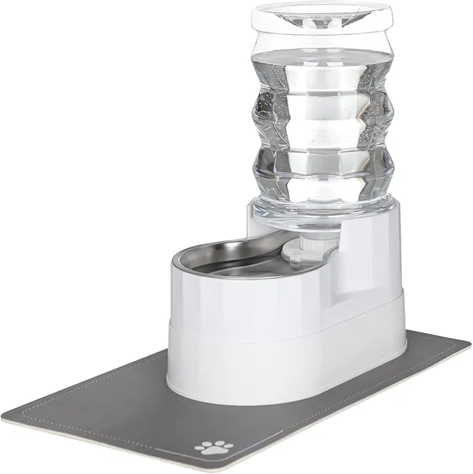 Certified RIZZARI Pet Waterer Gravity Dispenser White 7L Raised Bowl Feeder - Stainless Steel Anti-Leak Design - for Cats Dogs TravelAbout ThisOverview High-Quality