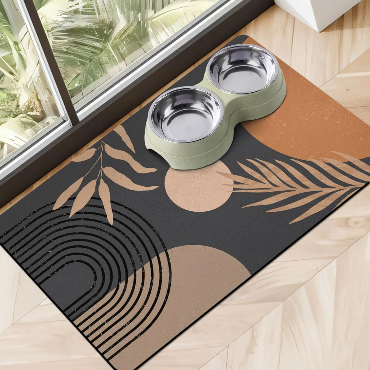 Verified Cuslnox Dog Food Mats for Floors Absorbent Quick-Dry Pet Feeding Mat Powerful