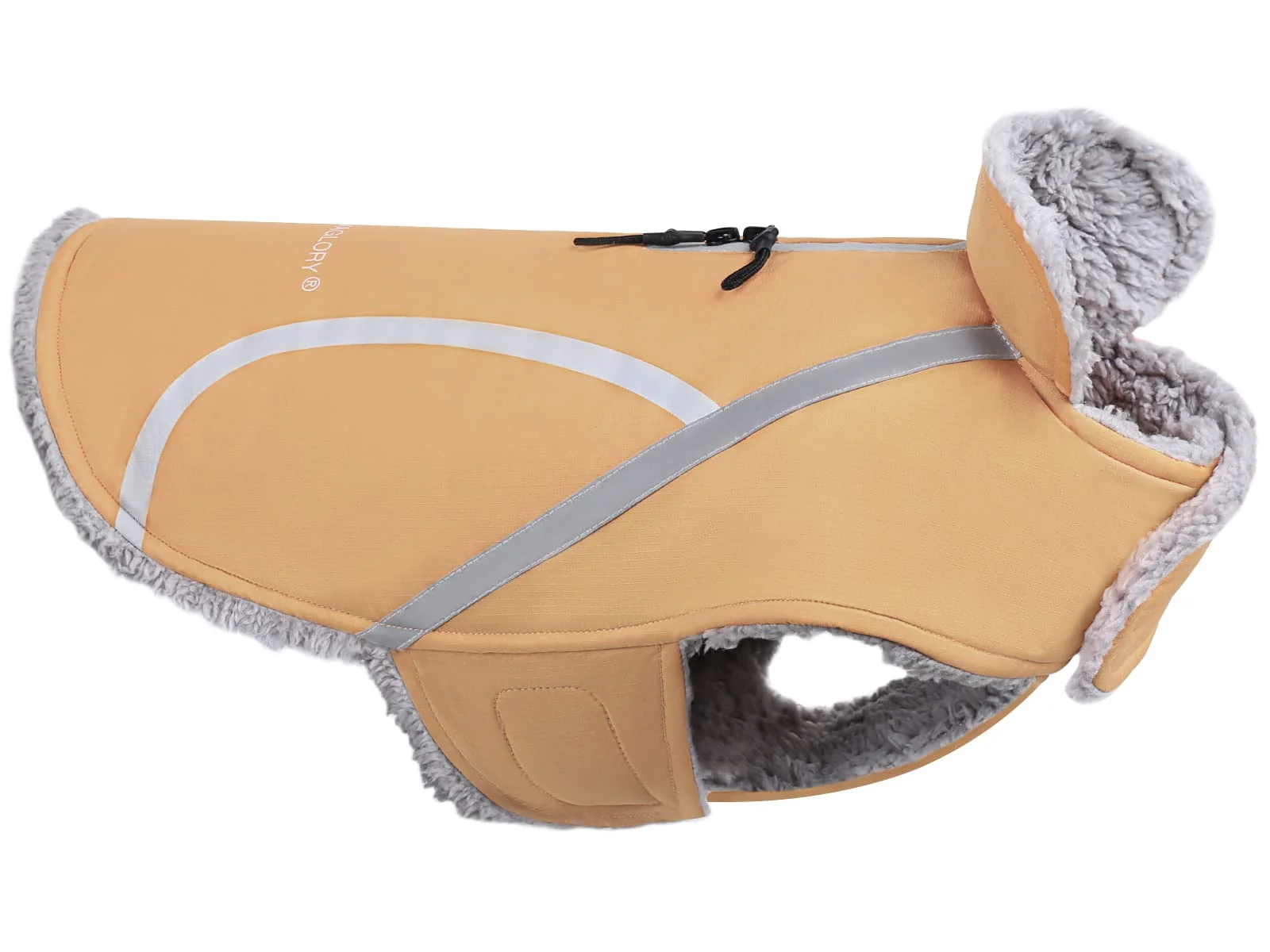 Top-Quality VIVAGLORY Frostfit Dog Coat – Warm Water-Resistant Winter Jacket with Reflective Trim Leash Hole Khaki S Certified