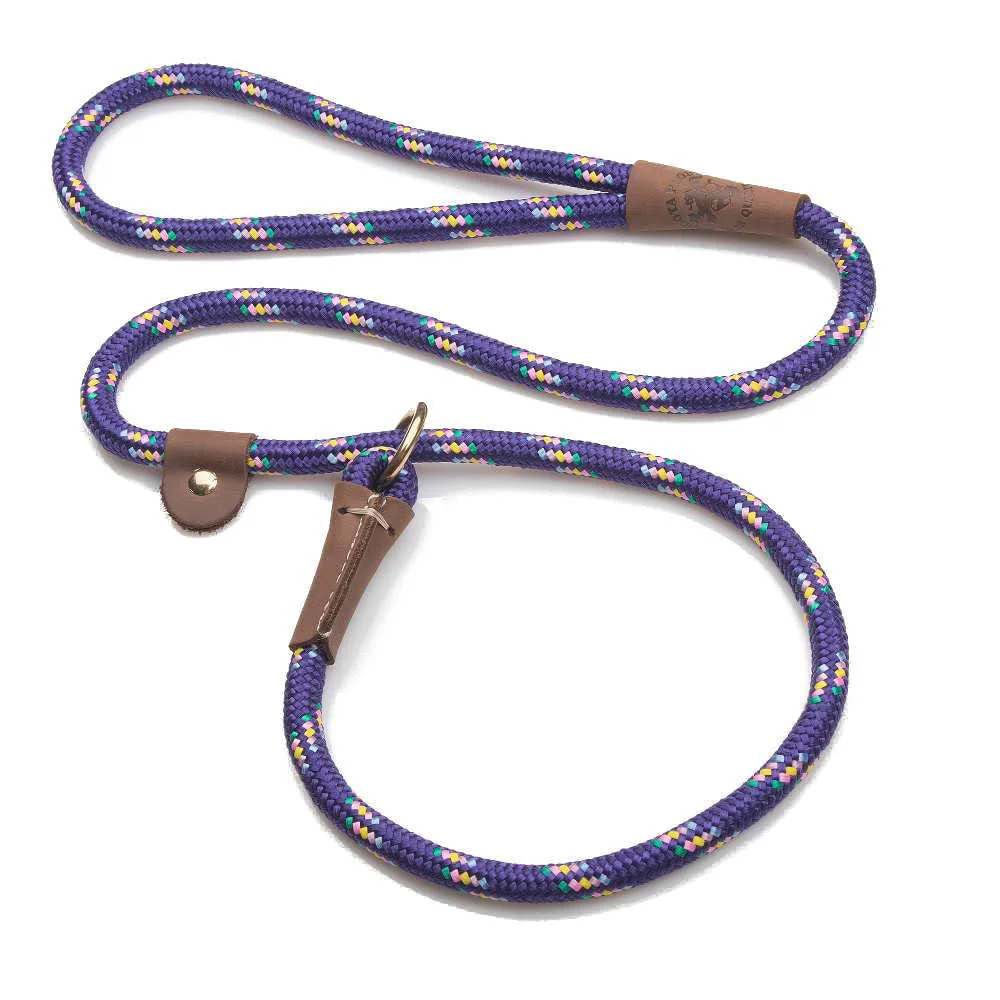 Functional Mendota Pet Slip Leash - All-in-One Lead Collar for Large Dogs Made in USA Purple Confetti Reusable