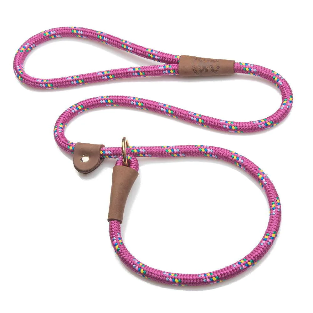 Reliable Mendota Pet Slip Leash — USA-Made Leash Collar Combo 1 2in x 4ft Raspberry Confetti High-End