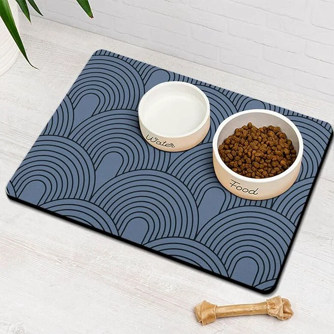 Unique Dog Food Mats for Floors Absorbent Pet Cat Food Mat Effective