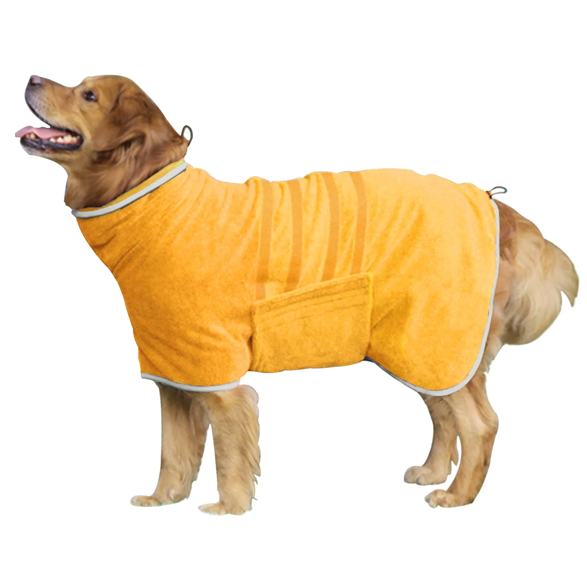 Dependable HhiMyOct Dog Robe – Fast-Drying Microfiber Pet Bath Towel with Adjustable Collar Belly Strap Yellow XXX-Large Organic