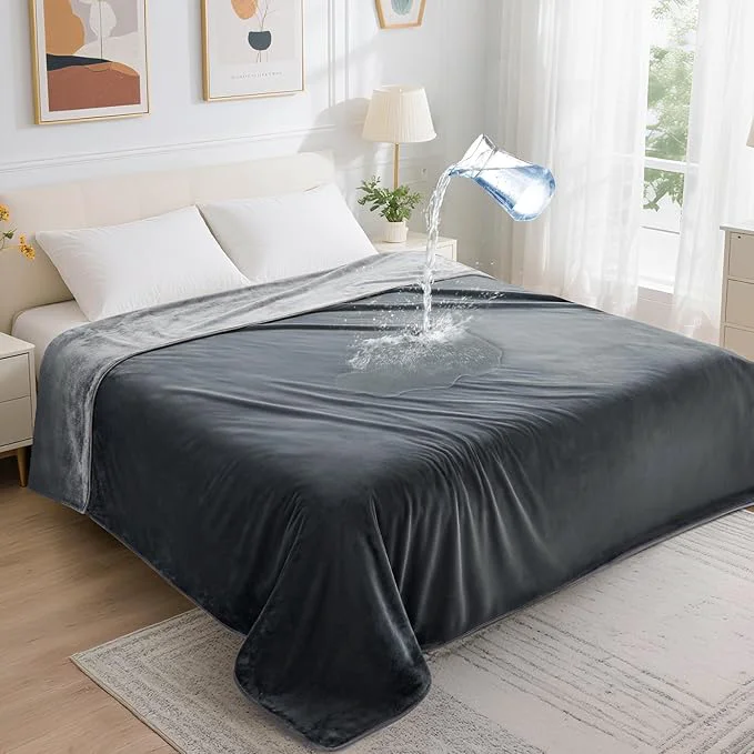 Contemporary LOOBANI Waterproof Blanket for Bed Reversible Soft Flannel Twin Bed Blanket Fashionable