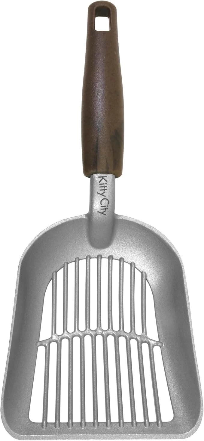 Advanced Kitty City Metal Cat Litter Scoop – Durable Non-Stick Aluminum Cat Scoop Outstanding