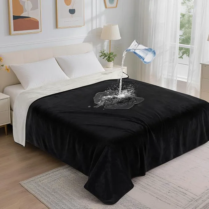 Sophisticated LOOBANI Waterproof Blanket for Bed Reversible Soft Flannel Twin Bed Blanket Fine Crafted
