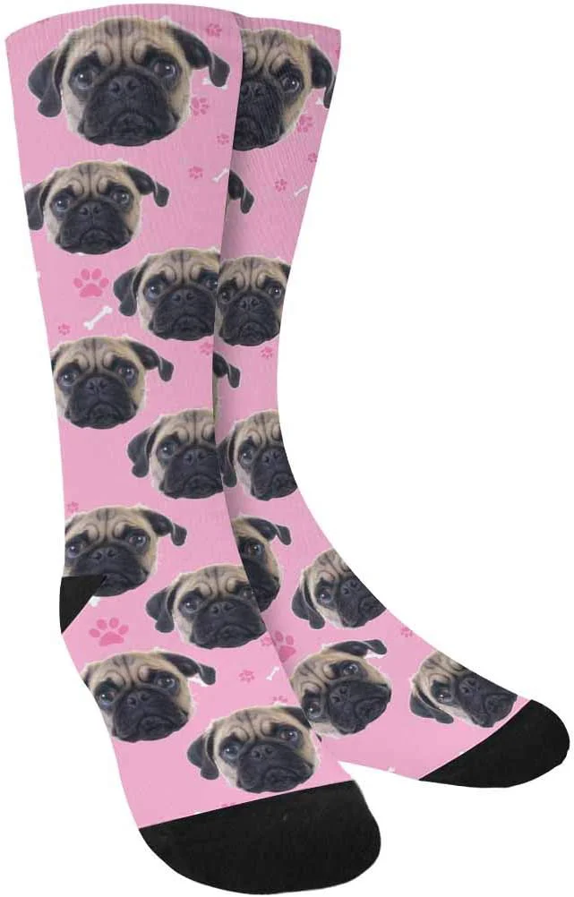 Comfortable Custom Face Socks Personalized Dog Lover Pet Photo Picture on Socks Unisex Verified
