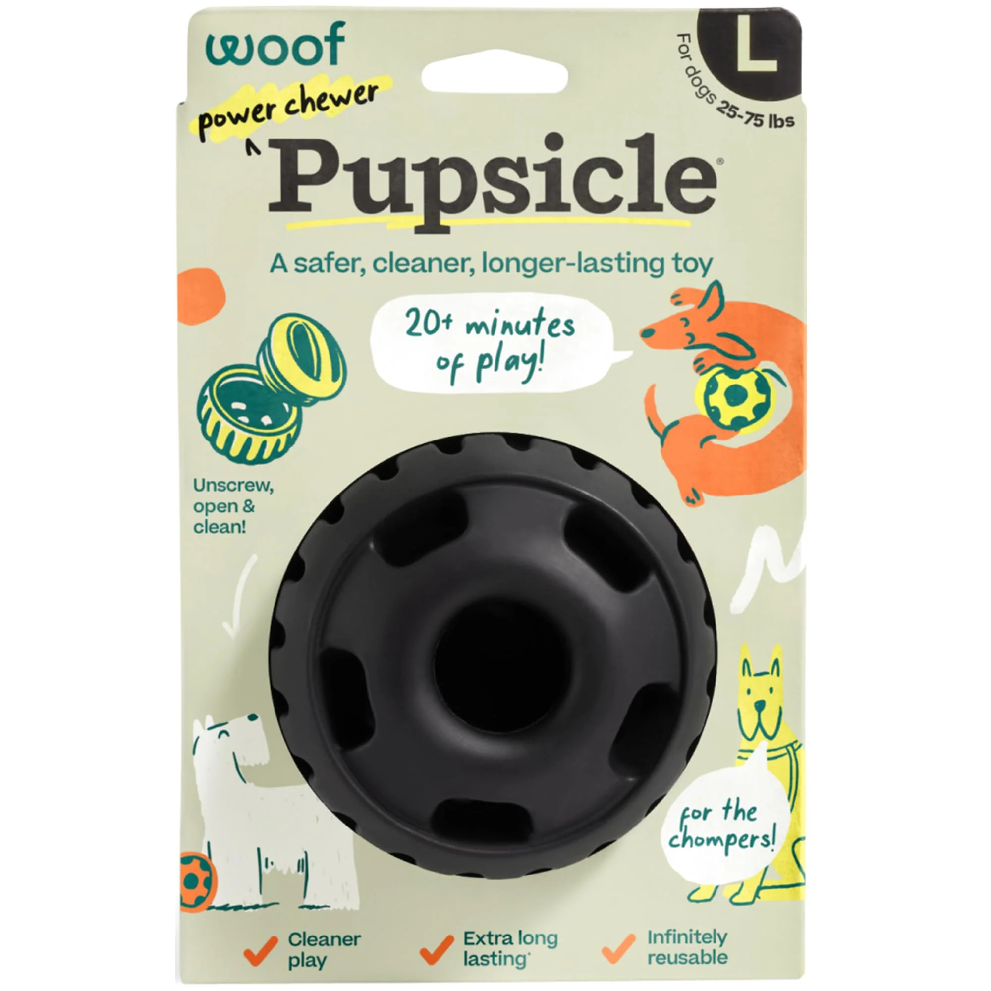 Relaxed WOOF Power Chewer Pupsicle – Durable Chew Toy for Aggressive Chewers 25-75 lbs Outstanding
