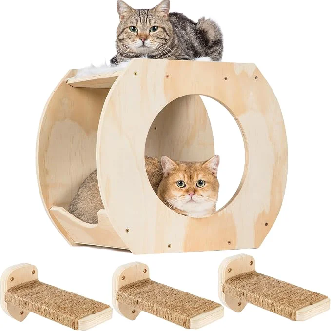 Dependable Cat Shelves - 3 Steps Wall Climbing Shelf Modern