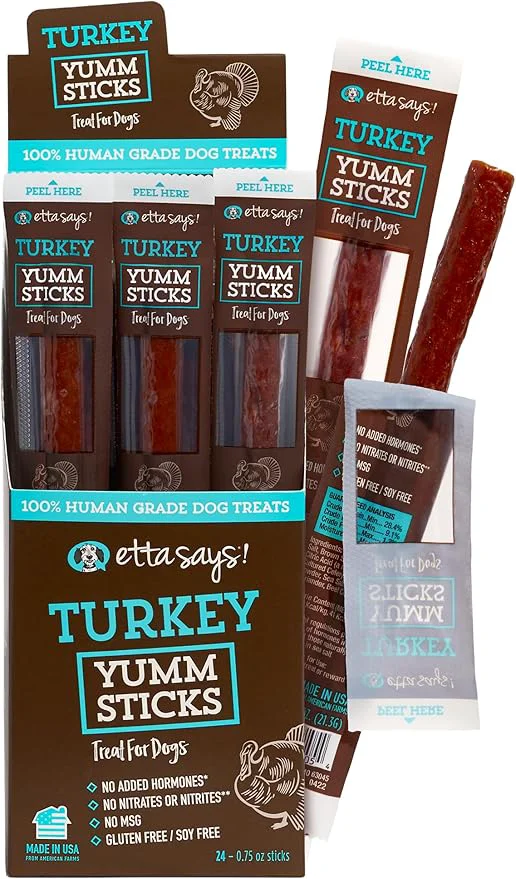 Elegant etta says Yumm Sticks - Meat Turkey Dog Jerky Treats - Human Grade - Made in The USA 24 Count Pack of 1 About This Organic