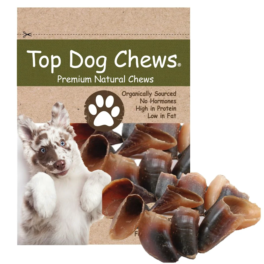 Powerful Top Dog Chews Cow Hooves – 25 Pack Natural USA-Made Dog Chews for All Sizes Certified