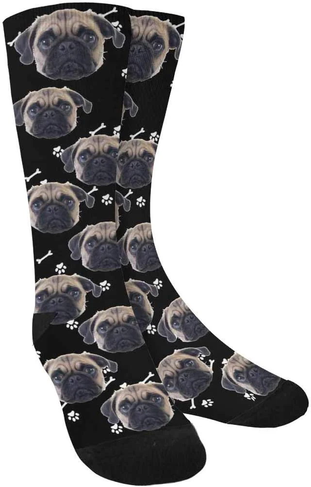 Breathable Custom Face Socks Personalized Dog Lover Pet Photo Picture on Socks Unisex Unique