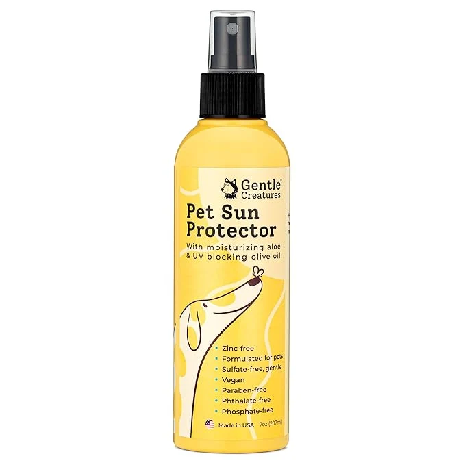 Crafted Gentle Creatures Dog Sunscreen - SPF 30 With Skin Moisturizing Vitamin E and Olive Oil - No Zinc Oxide Safe for All Dogs and Cats - Dog Beach Accessories Dog Camping Gear Sunscreen for White DogsAbout ThisOverview Outstanding