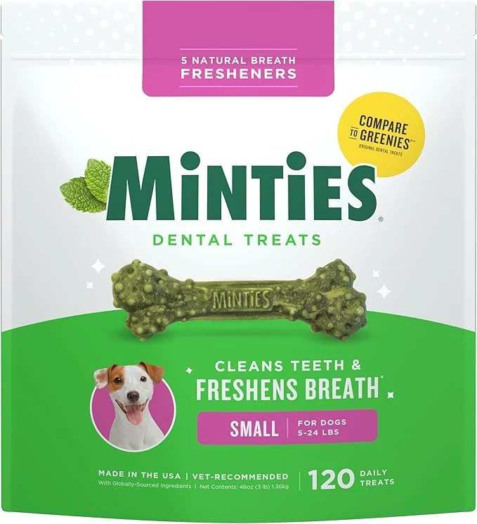 Refined Minties Dog Dental Bone Treats Tiny Small Dental Dog Treats 5-25 lbs Clean Teeth Fight Bad Breath Removes Plaque and Tartar 120 CountAbout ThisOverview High-Performance