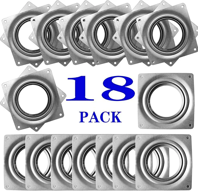 Carefully Designed 18Pack Lazy Susan Hardware 4-inch Lazy Susan Hardware Square for Crafts 300lbs Capacity Zinc Plated Steel Swivel Bearing for Turntable Serving Trays Kitchen Storage Racks Rotating Bearing PlateAbout ThisOverview Smart