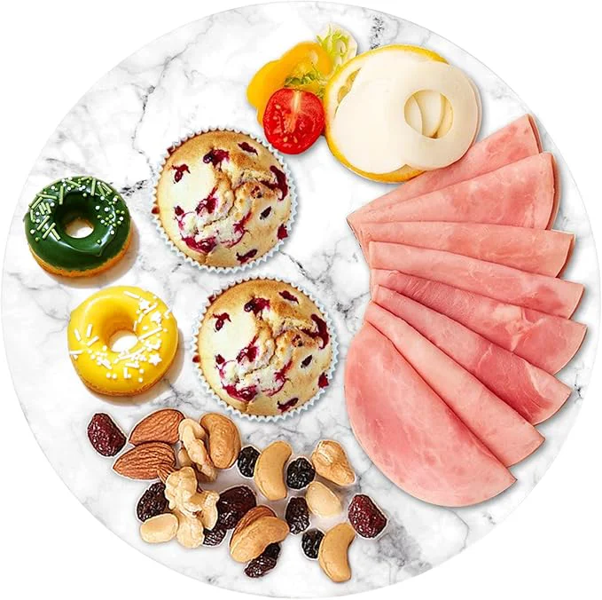 Clean DEAYOU Marble Lazy Susan Natural Marble Round Tray Turntable Cake Stand 12 Lazy Susan Cheese Board with Silent Rotating for Serving Table Display Cupcake White Revolving Cake Leveler SpinnerAbout ThisOverview Reusable