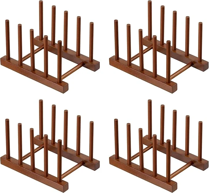Classic HBlife 4pcs Teak Dish Plate Bowl Cup Book Pot Lid Cutting Board Drying Rack Stand Drainer Storage Holder Organizer Kitchen Cabinet（Keep Dry）About ThisOverview Breathable