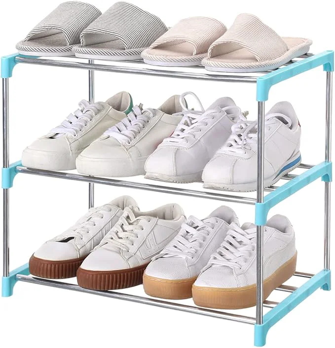 Certified Stackable Small Shoe Rack Entryway Hallway and Closet Space Saving Storage and Organization 3-Tier Blue About ThisOverview Healthy