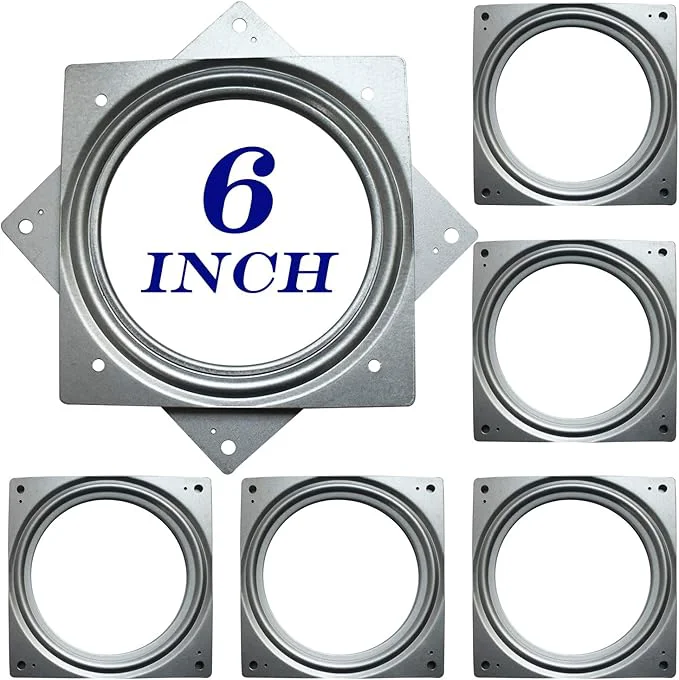 Easy-to-Use 6Inch Lazy Susan Hardware 6Pack Square Rotating Bearing Plate 500lbs Capacity Lazy Susan Turntable Bearing for for Serving Trays Kitchen Storage Racks Craft Table Zinc Plated Steel Swivel PlateAbout ThisOverview Artisan