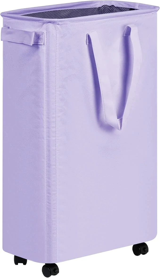 Secure efluky Slim Laundry Hamper with Wheels Rolling Laundry Basket for Clothes Small Laundry Basket for Bedroom Dorm and Laundry Room 60L 12.7 Gallons PurpleAbout ThisOverview Clean