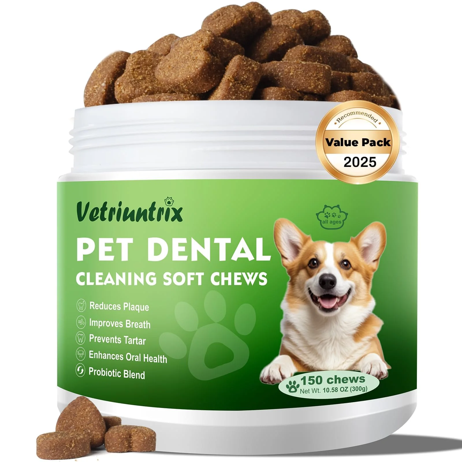 Enhanced Vetriuntrix Dog Teeth Cleaning Chews — Fresh Breath Plaque Control Carefully Designed