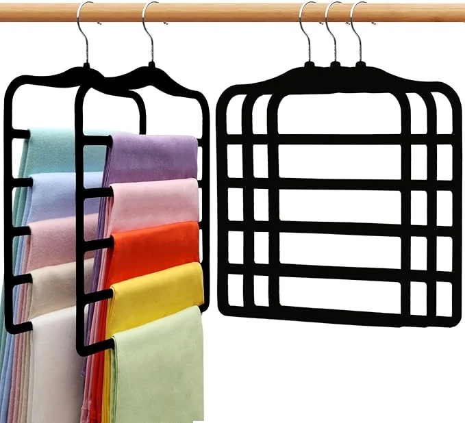 Clean Closet Organizers and Storage 5 Pack Velvet Pants-Hangers-Space-Saving Non Silp 5 Tier Scarf Jeans Organizer Dorm Room Essentials for College Students Girls Boys Guys Organization and StorageAbout ThisOverview Safe