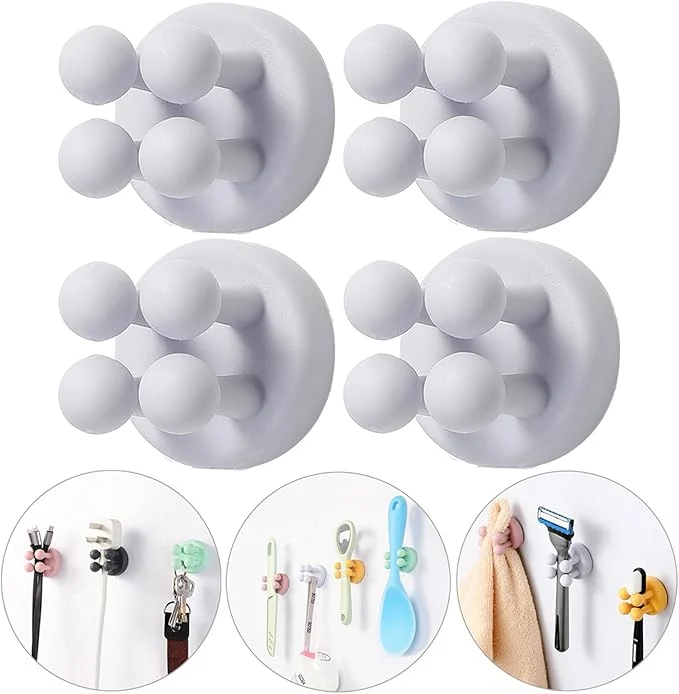 Trusted iBetterLife Bathroom Toothbrush Holders Wall Mounted - 4Pcs Silicone Tooth Brush Razor Holder for Shower Mirror Hanging Loofah Towel Self Adhesive Cute Storage Hook for Kitchen Living Room OfficeAbout ThisOverview Consistent