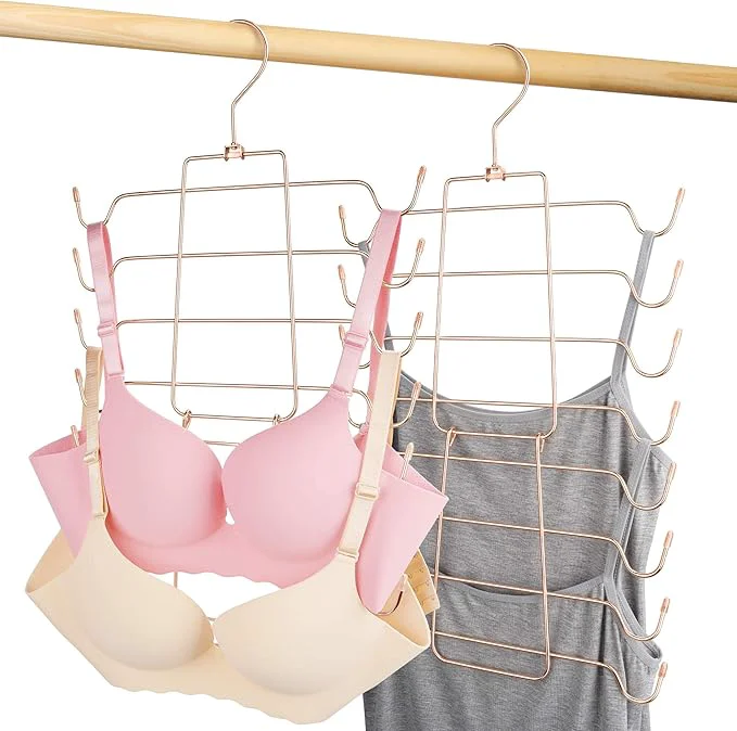 Unique 2 Pack Tank Top Hanger Bra Organizer for Closet Hanging Space Saving Sport Bra Lingerie Holder Closet Organizers and Storage College Apartment Essentials Rose GoldAbout ThisOverview Sustainable