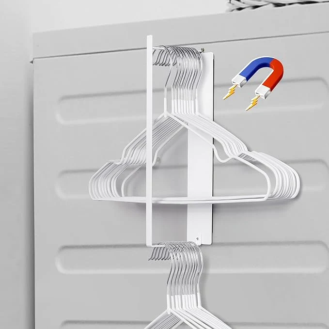 User-Friendly EASTTOWEST Magnetic Hanger Organizer Stacker Clothes Hanger Storage Rack Hanger Holder for Closet Laundry Room Washing Machine WhiteAbout ThisOverview Efficient