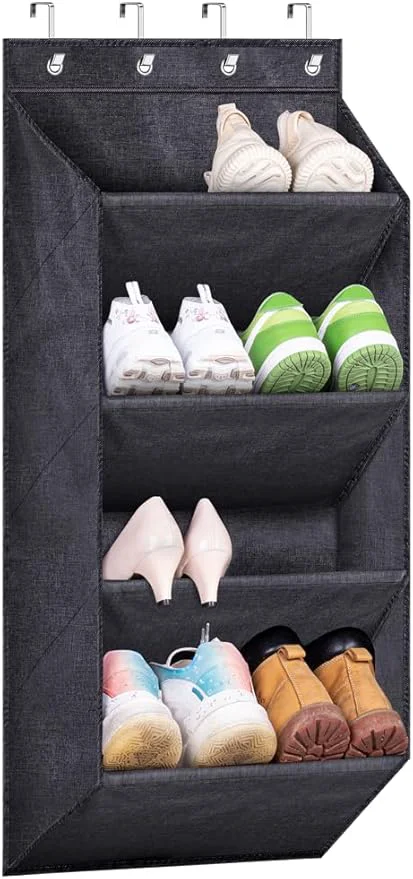 Casual SLEEPING LAMB Over the Door Shoe Rack for Closet Short Hanging Shoe Organizer with Large Deep Pockets Narrow Door Sneaker Storage for Boots in RV Dorm BlackAbout ThisOverview Classic