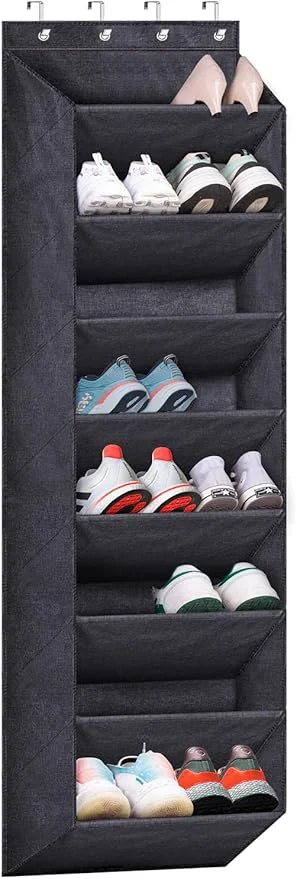 Carefully Designed SLEEPING LAMB Over The Door Shoe Organizer for Closet with Large Deep Pockets Narrow Shoe Rack for Door Hanging Boots Storage BlackAbout ThisOverview Powerful