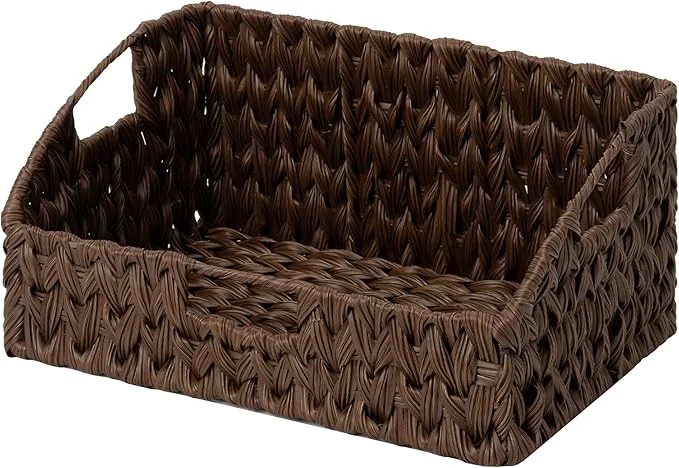 High-Grade GRANNY SAYS Wicker Storage Basket for Shelves Large Wicker Basket with Handles Trapezoid Woven Baskets for Storage Decorative Baskets for Home Decor BrownAbout ThisOverview Modern