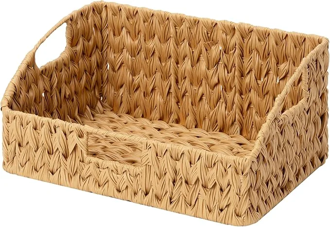 Superior GRANNY SAYS Wicker Storage Basket for Shelves Large Wicker Basket with Handles Trapezoid Woven Baskets for Storage Decorative Baskets for Home Decor NaturalAbout ThisOverview Enhanced