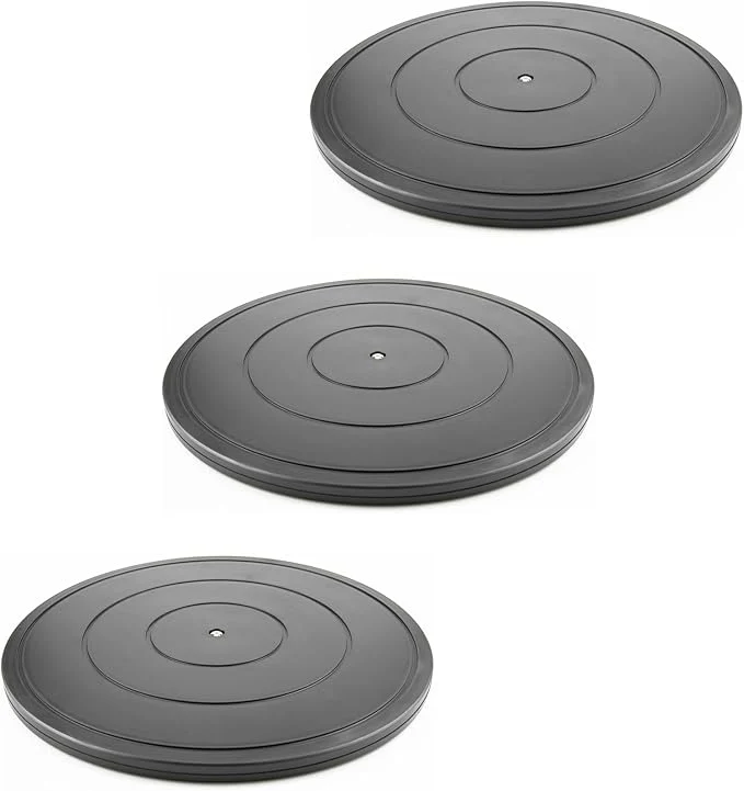 Original Design 16 Inch Lazy Susan Turntable - Heavy Duty Rotating Swivel Steel Ball Bearings - Flat Base Stand for TV Computer Monitor Arts Crafts Bonsai Statue Cabinet Organizer 3 Pack Black About ThisOverview Natural