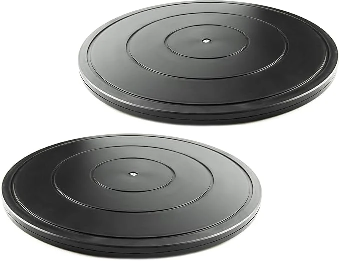 Effective 16 Inch Lazy Susan Turntable - Heavy Duty Rotating Swivel Steel Ball Bearings - Flat Base Stand for TV Computer Monitor Arts Crafts Bonsai Statue Cabinet Organizer 2 Pack Black About ThisOverview Specialty