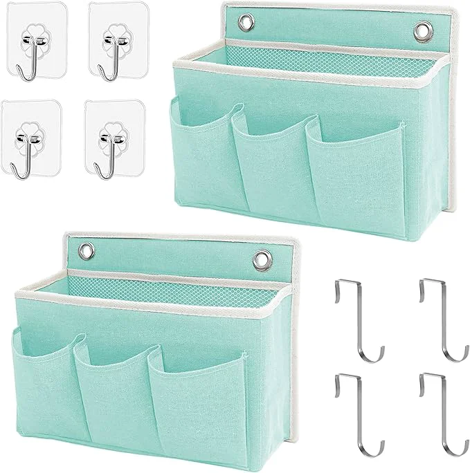 Smart 2-Pack Wall Hanging Organizer Bag Hanging Baskets with Large Mesh Compartment 3 Pockets，Over the Door Organizer Space Saving Storage for Bedroom RV Camper Closet Green -2 Pack About ThisOverview Artisan