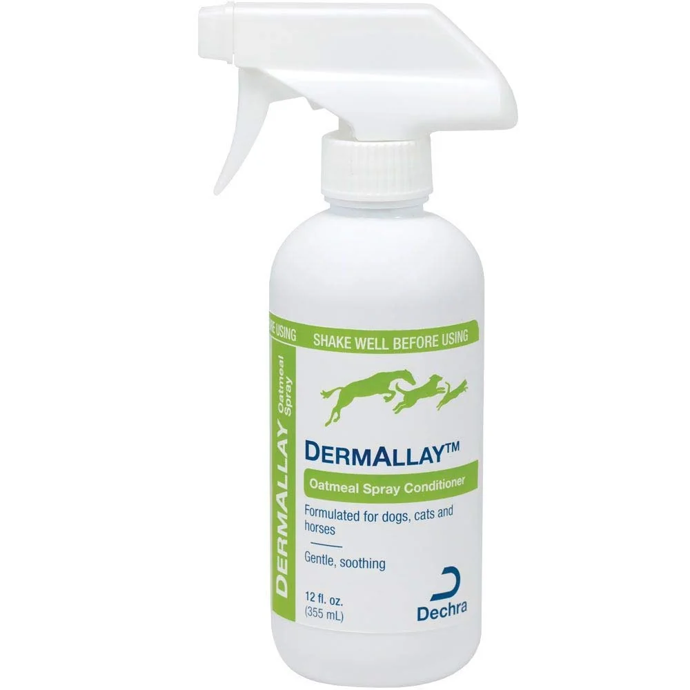 Relaxed Dechra DermAllay Oatmeal Spray Conditioner for Dogs Cats Horses 8oz - Gentle Soothing Efficient