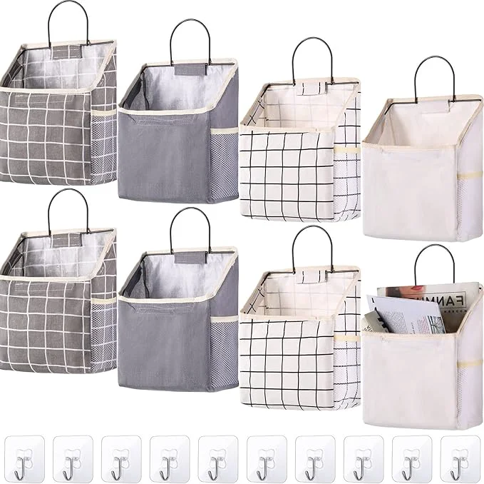 Detailed Boao 8 Packs Wall Hanging Storage Bag Wall Storage Organizer Bags with Hooks over the Door Hanging Basket for Dormitory Bathroom Bedroom Living Room Kitchen Cute Color About ThisOverview Outstanding
