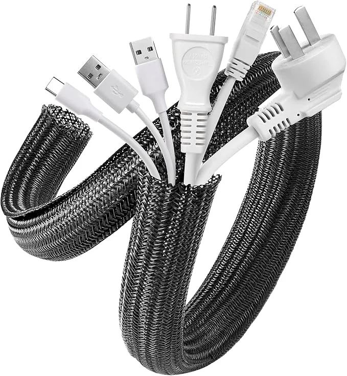Selected AGPTEK Cable Sleeve 2 Pack 5ft - 1.2 Inch Cable Management Desk Cord Cover Organizer Wire Hider for Home Office Computer TV Wire Loom Tubing Pet Proof Cord Protector from Cat Dog Chewing BlackAbout ThisOverview Flexible