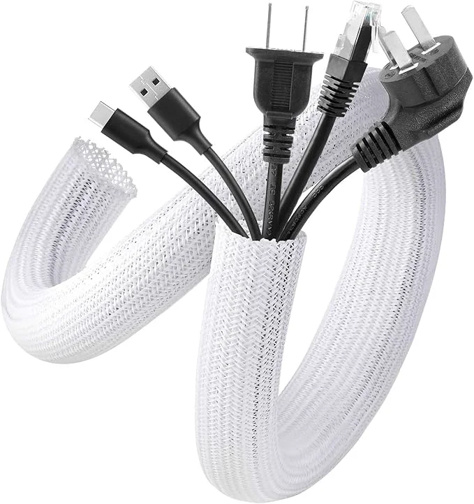 Carefully Designed AGPTEK Cable Sleeve Cover 10ft - 1 inch Cord Management Wire Organizer Under Desk Home Office Computer Wire Cover Hider Cord Protector Protect Pet Cat Dog from Chewing WhiteAbout ThisOverview Excellent