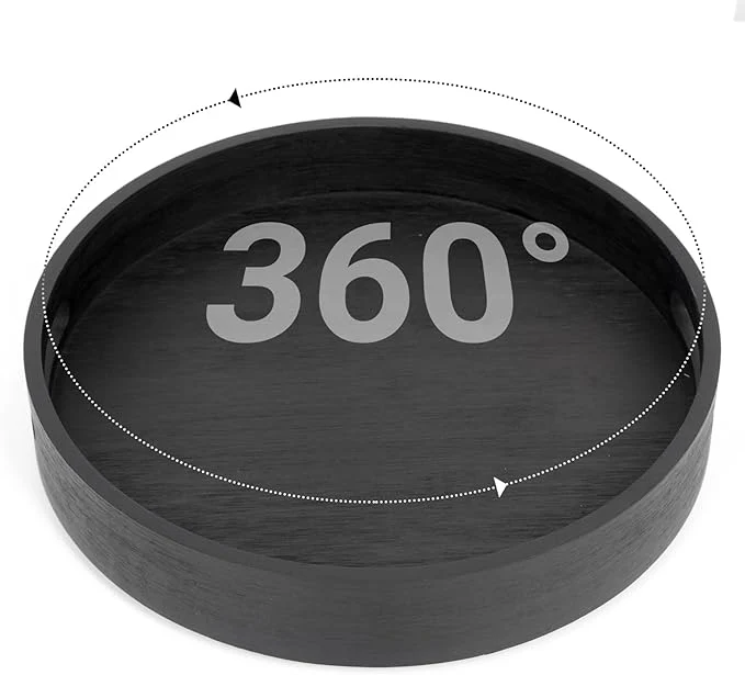 Versatile 10in Black Bamboo Lazy Susan Turntable - Tall Side Anti-Fall Organizer for Pantry Countertop Cabinet Round Spice Seasoning Condiment Spinning TrayAbout ThisOverview Official