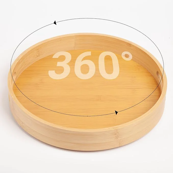 Selected 10in Bamboo Lazy Susan Turntable Organizer - Rotating Spinning Storage for Tabletop Countertop Cabinet Pantry Kitchen Can Rack Spice Rack Jars Canisters HolderAbout ThisOverview Safe