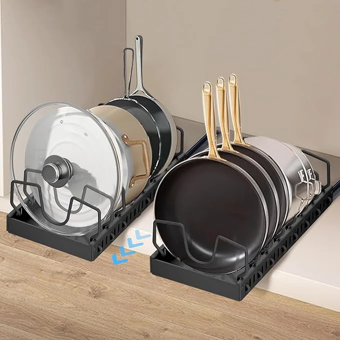 Artisan XIAPIA Pull Out Pots and Pans Organizer Under Kitchen Cabinet Pot Lid Organizers Slide Out Cookware Storage Rack with 8 Adjustable Dividers Pull Out Shelves for Dishware Seasoning Black 2 Pack About ThisOverview Natural