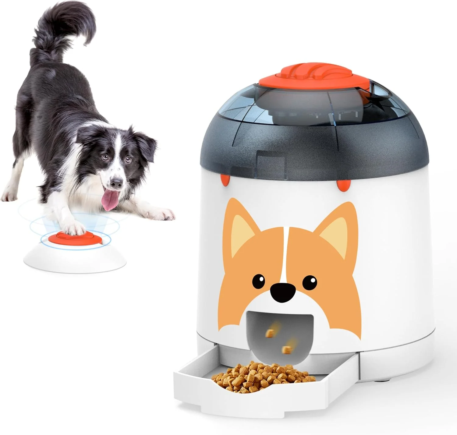 Solid Potaroma Dog Puzzle Feeder Toy Interactive IQ Training Electronic Treat Dispenser Automatic Rechargeable with Remote for Food Dispensing All Breeds 280ml Capacity Easy-to-Use