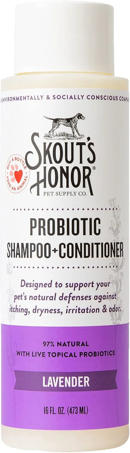Premium Material Skout's Honor Probiotic Dog Shampoo Conditioner with Avocado Oil Omega-3s 97 Natural Paraben Sulfate- Cruelty- 16oz Lavender Stylish